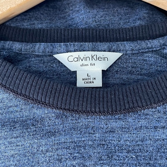 Calvin Klein Blue Knit Slim Fit Sweatshirt size L - Picture 8 of 9